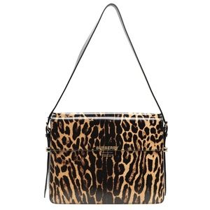 Burberry Grace Large Shoulder Bag Animal Print Leather New